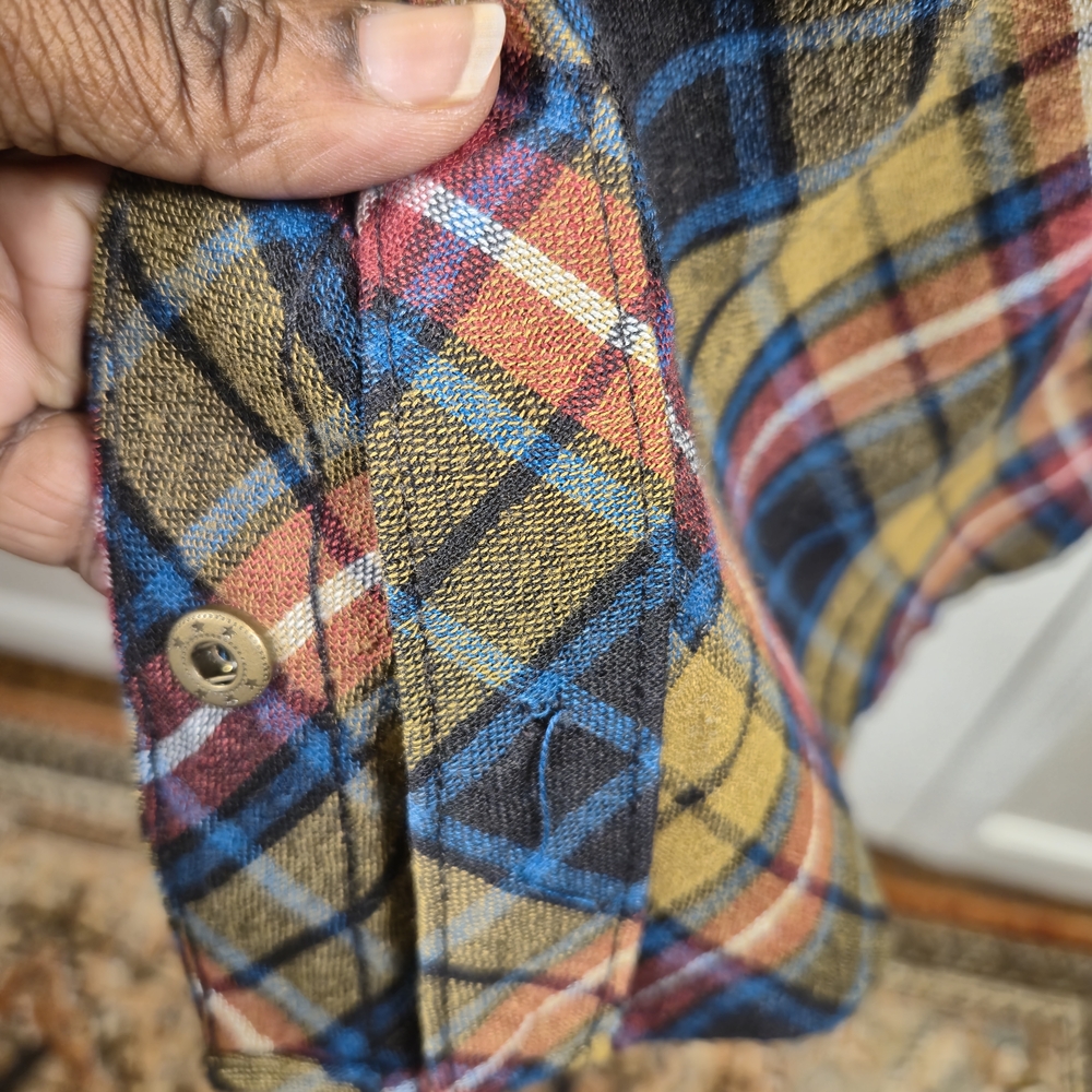 Free People Plaid Flannel Button-Up Shirt Size S - Picture 7 of 7
